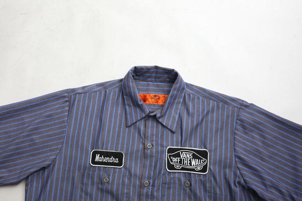 レッドキャップ ワッペン ストライプ ワーク 半袖シャツ Red Kap Patch 