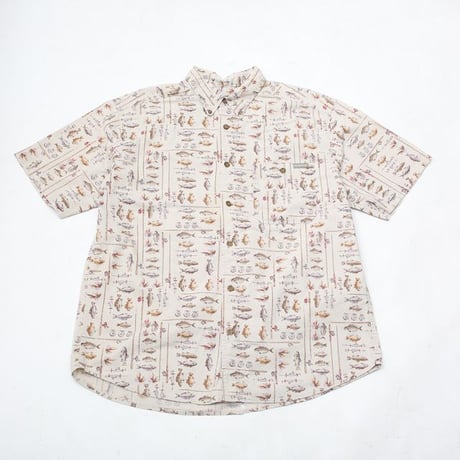 ウールリッチ 釣り柄 半袖シャツ Woolrich Fishing Pattern Cotton S/S Shirt#