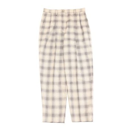 オンブレチェック スラックス パンツ Ombre 2Pleats Checked Slacks Pants#