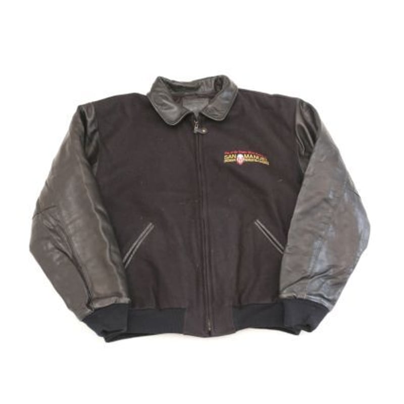 90s ゴールデンベア スタジャン Golden Bear Black Varsity Jac...