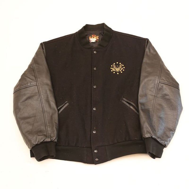 90s バーシティジャケット スタジャン Varsity Jacket# | Blue