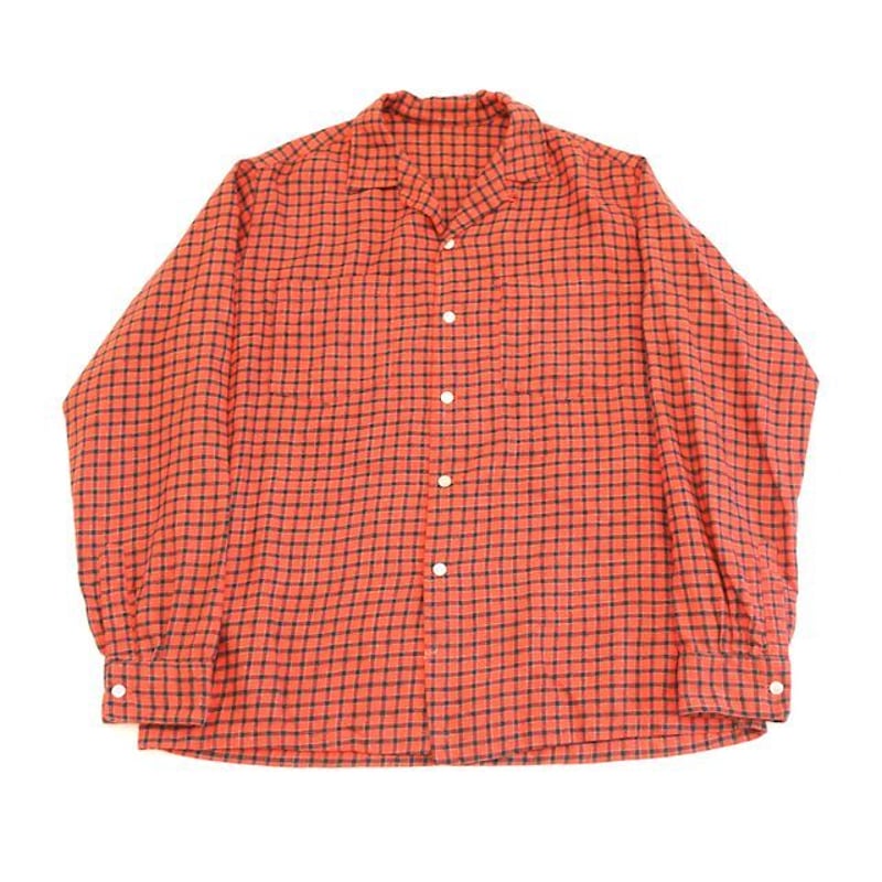 ヴィンテージ ウール 開襟 チェック シャツ Checked Wool L/S Shirt#