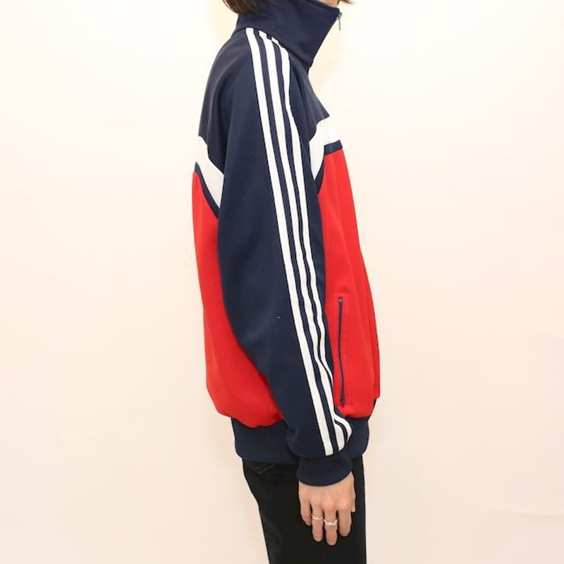 Adidas track jacket store blue and white