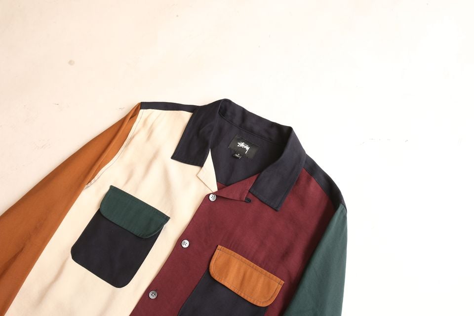 stussy マルチカラーストライプ　オープンカラーシャツ 90-00's STUSSY S/S オープンカラーシャツ - used&vintage box