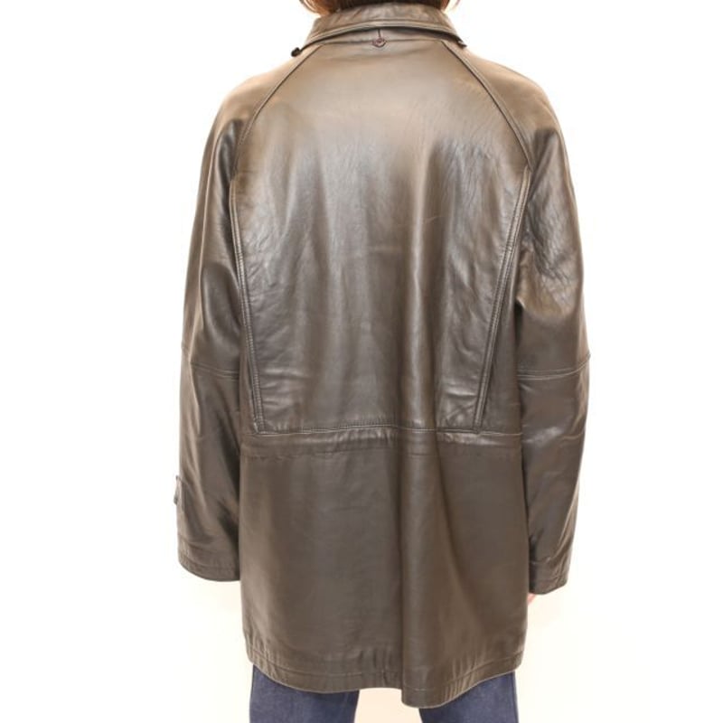 レザー ハーフ カーコート Vintage Leather Car Coat | Blue