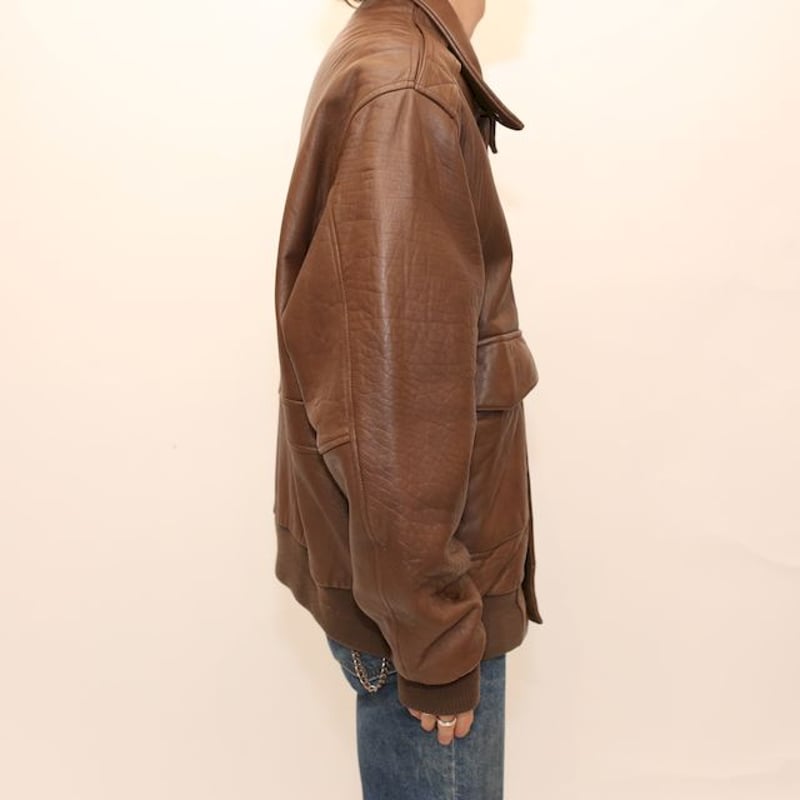 ブラウン ラムレザー ジャケット A-2 Brown Lamb Leather Bomber