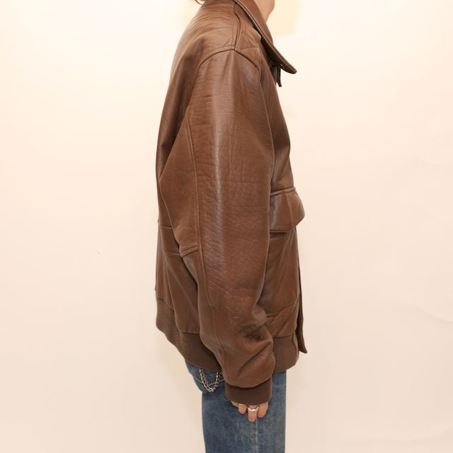 ブラウン ラムレザー ジャケット A-2 Brown Lamb Leather Bomber