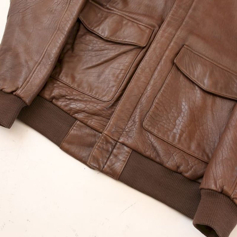 ブラウン ラムレザー ジャケット A-2 Brown Lamb Leather Bomber...