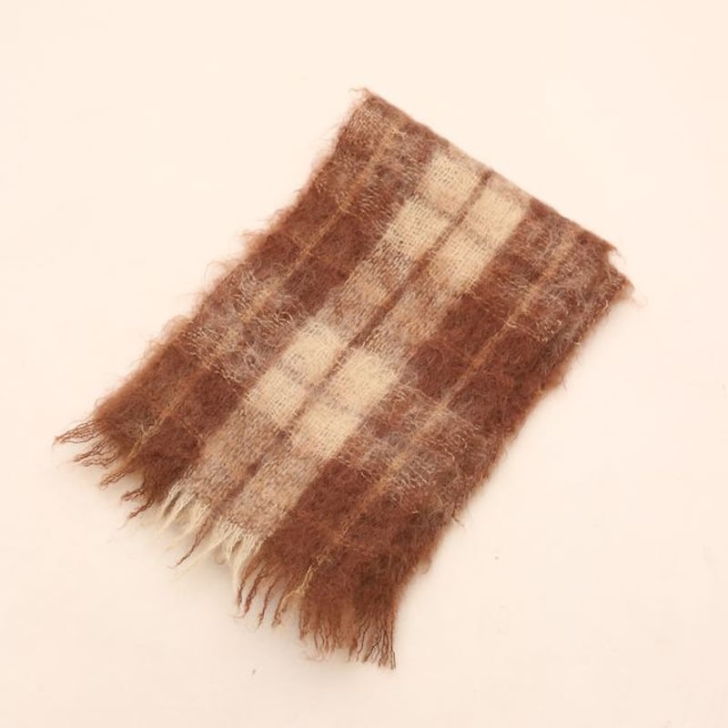 vintage mohair scarf モヘアマフラー オフホワイト 大きめ