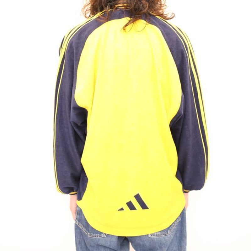 90s　adidas　velor track jacket　yellow