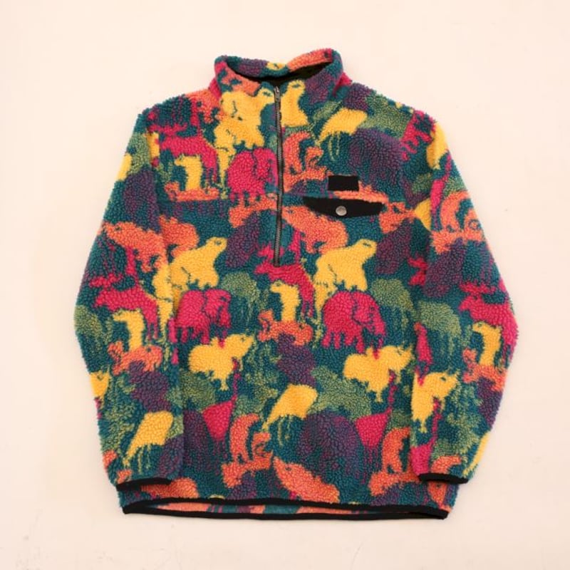 90s アニマル柄 フリース Animal Pattern Half Zip Fleece J