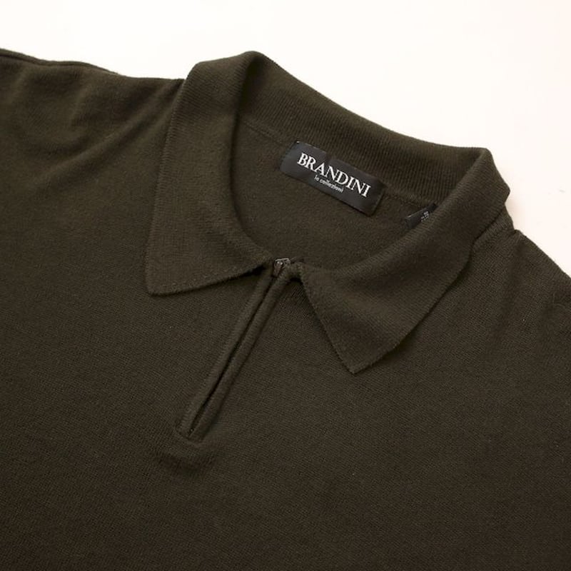 ハーフジップ アクリル コットン ニット セーター Brandini Half Zip ...