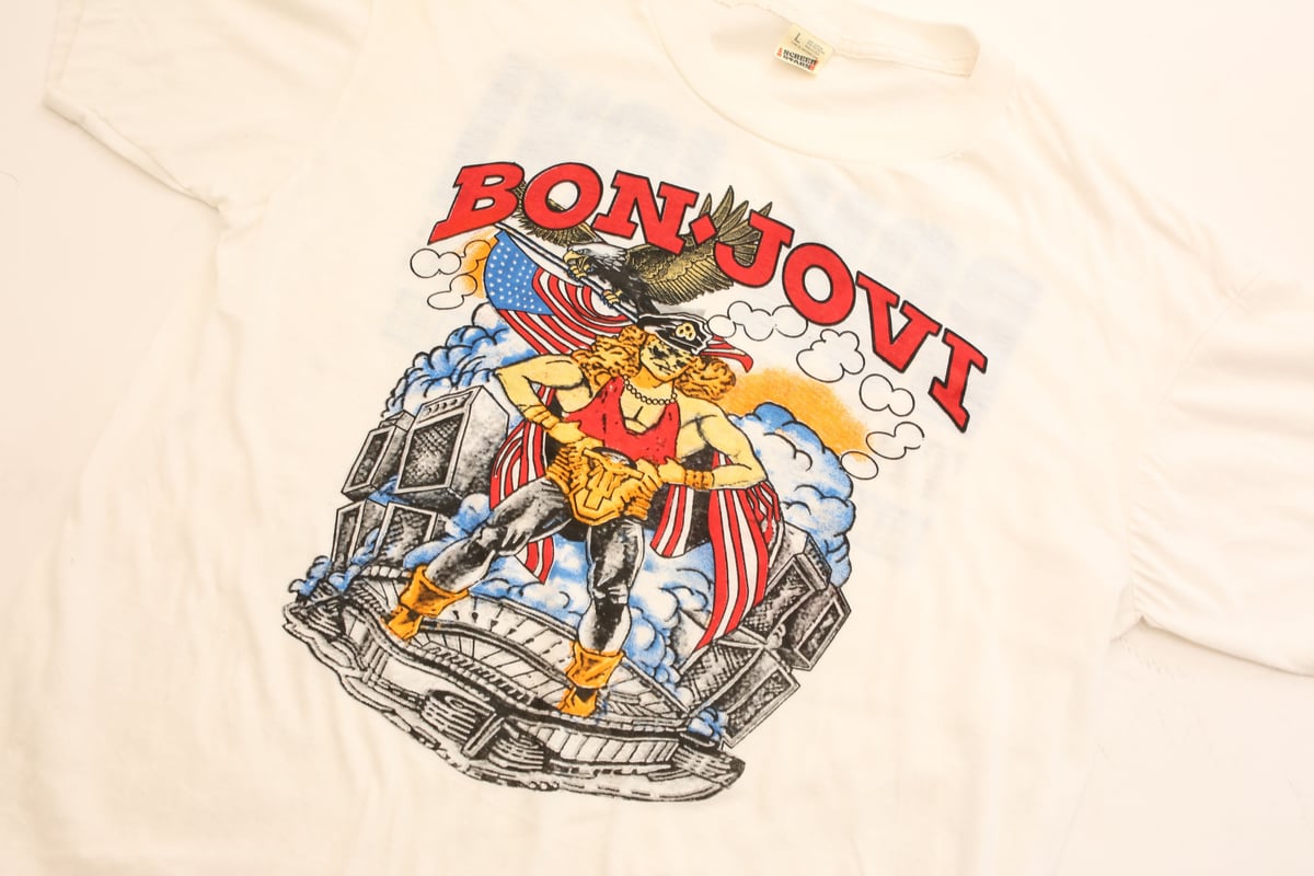 1989年vintage ボンジョヴィBONJOVI Tシャツ - トップス