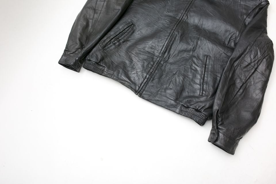 ブラック レザージャケット ルーズシルエット Jim & Marylou Black Leat