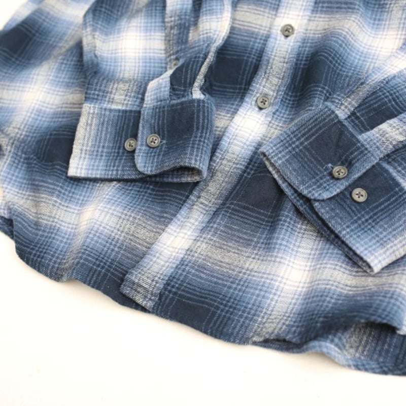 【Croft & Barrow】長袖 サイズL オンブレチェック ネルシャツ クラフトアンドバロー チェック ネルシャツ Croft & Barrow