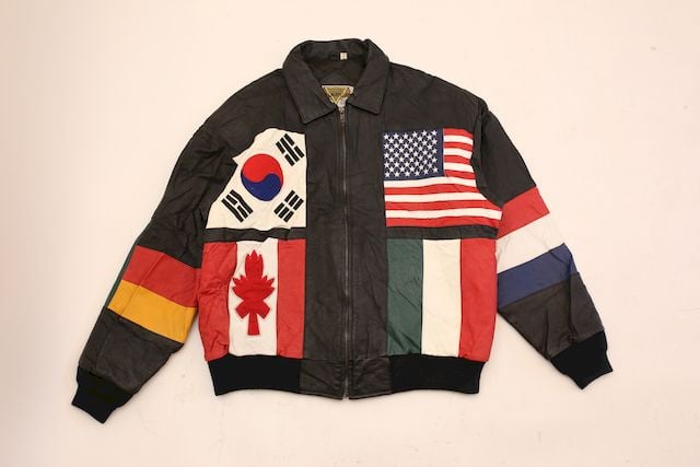 万国旗 レザー ジャケット National Flag Leather Jacket# | Blue