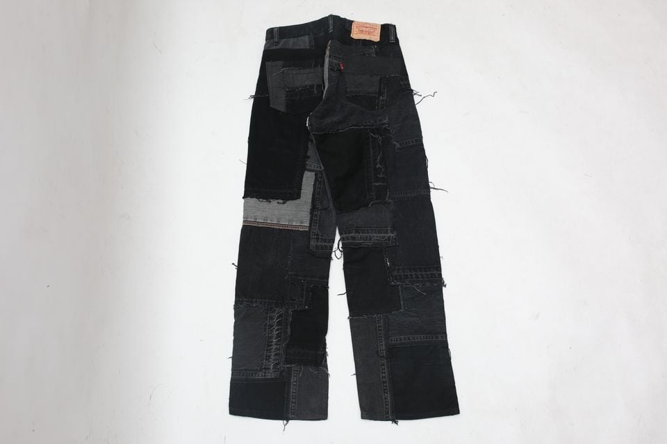リーバイス パッチワーク リメイク ブラックデニムパンツ Levi's