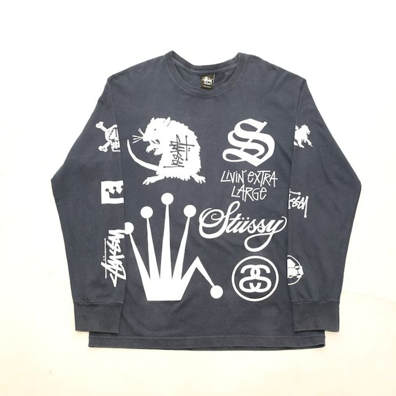 ステューシー マルチロゴ プリント ロンT Stussy Various Logo ステューシー マルチロゴ プリント ロンT Stussy Various Logo