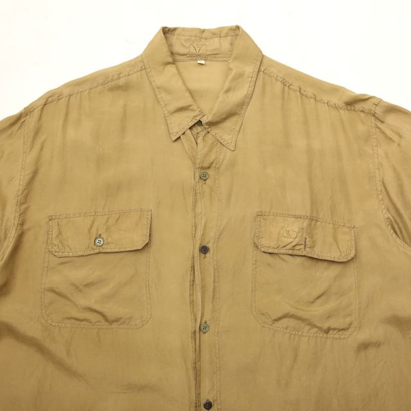 月末特価 未使用品 定価14.3万 20SS VALENTINO シャツ L ヴァレンティノ シルク 半袖シャツ Valentino Uomo Silk S/S
