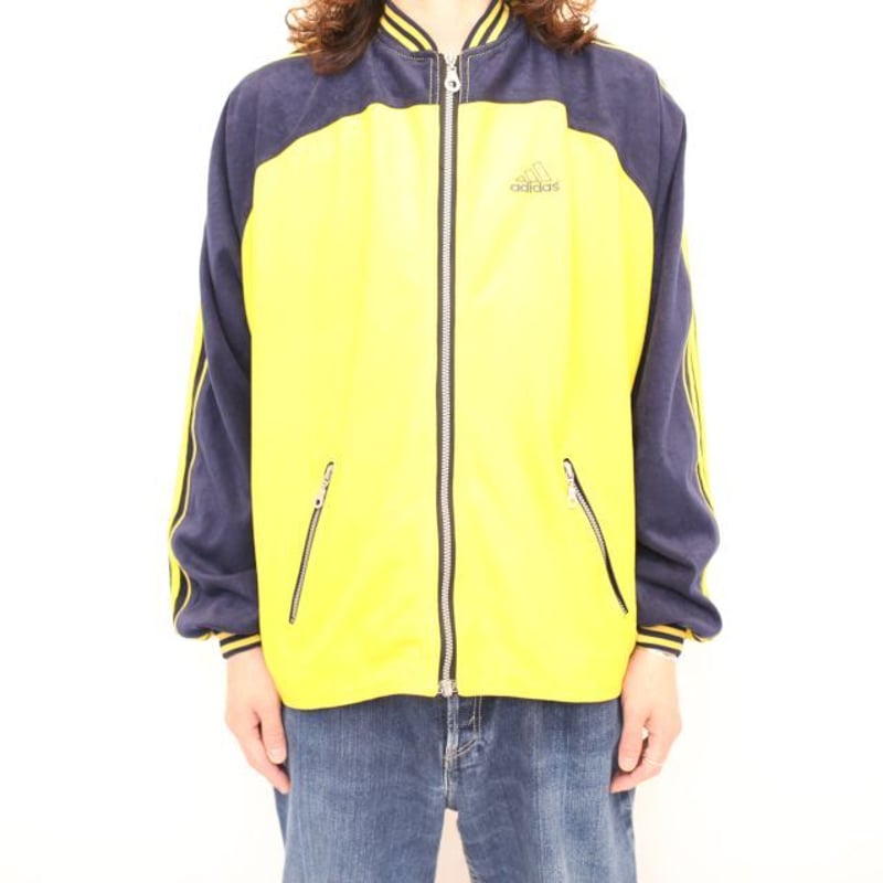 90s　adidas　velor track jacket　yellow