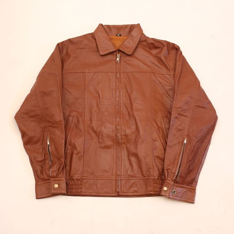 フルジップ ライトブラウン レザージャケット Brown Leather Jacket# | ...