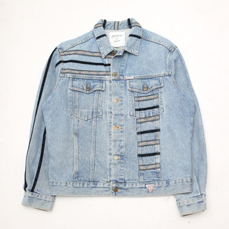 GUESS プリントデザイン デニムジャケット 丸っこく えLサイズ