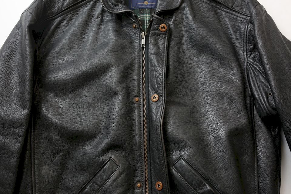 ブラック リブ レザー ジャケット Black Rib Leather Jacket# | Blue ブラック リブ レザー ジャケット Black Rib Leather Jacket# | Blue