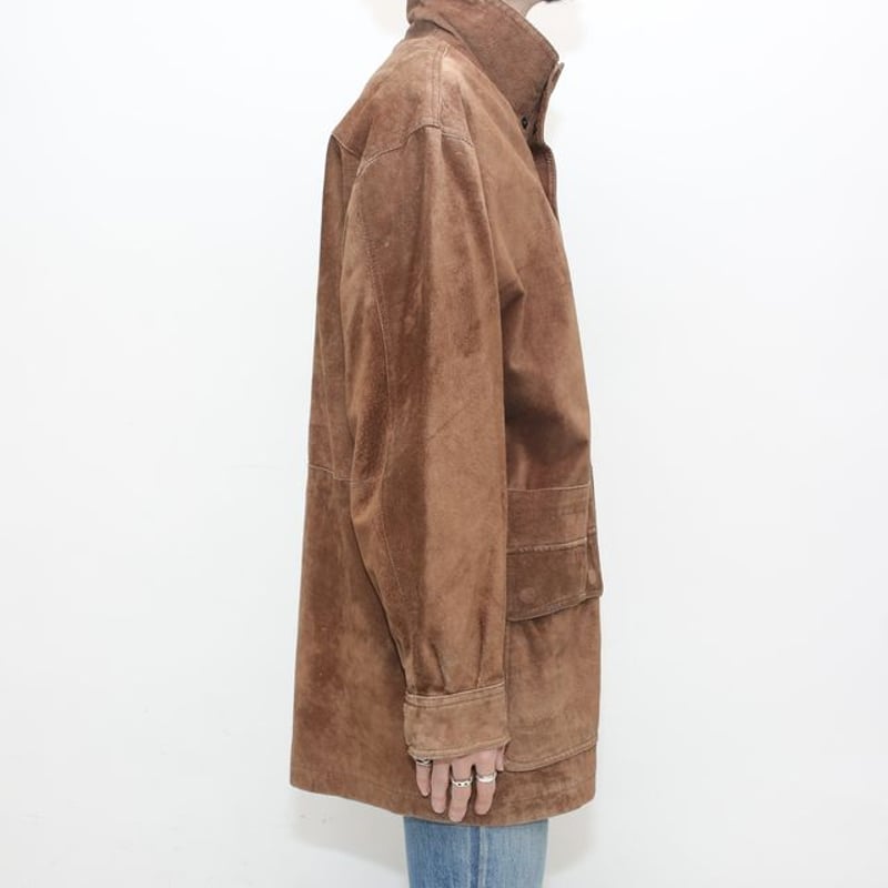 スエードカーコート Leather Coat# | Blue スエードカーコート Leather Coat# | Blue