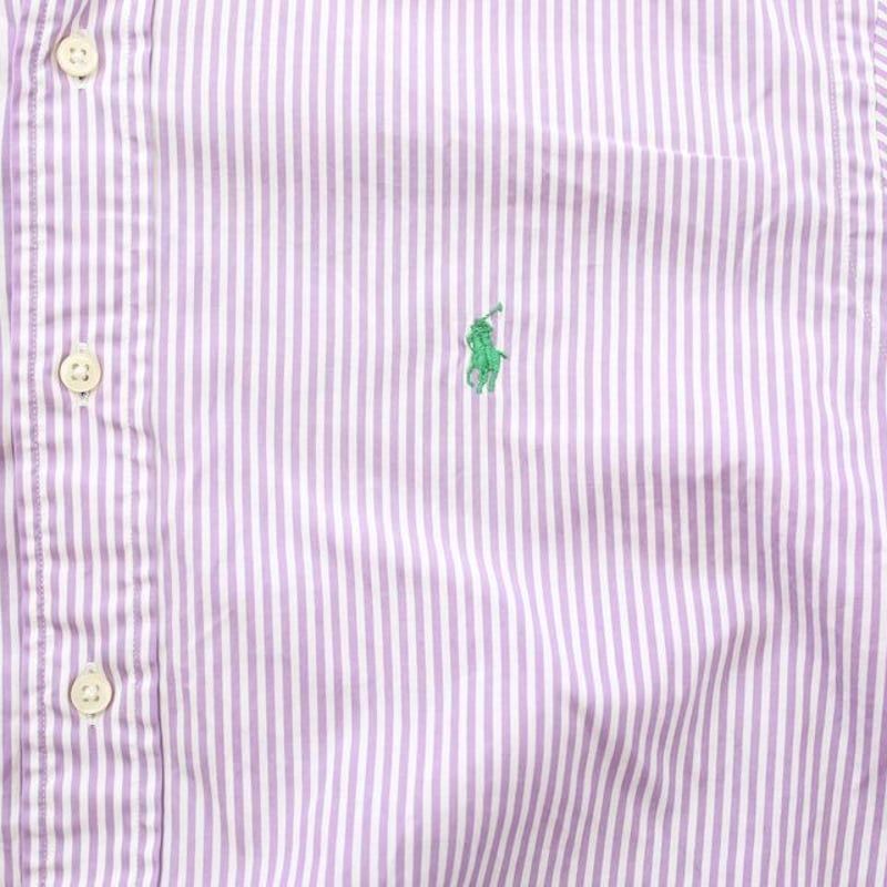 POLO RALPH LAUREN - ラルフローレン 半袖ストライプシャツ　パープル ラルフローレン パープルストライプ 半袖シャツ - メルカリ