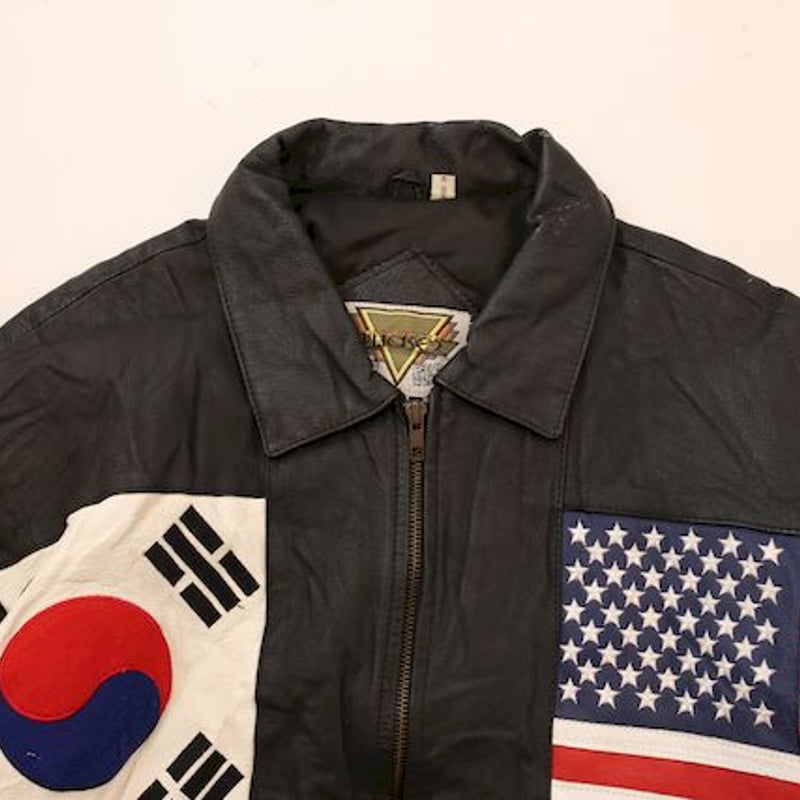 万国旗 レザー ジャケット National Flag Leather Jacket# | Blue 万国旗 レザー ジャケット National Flag Leather Jacket# | Blue