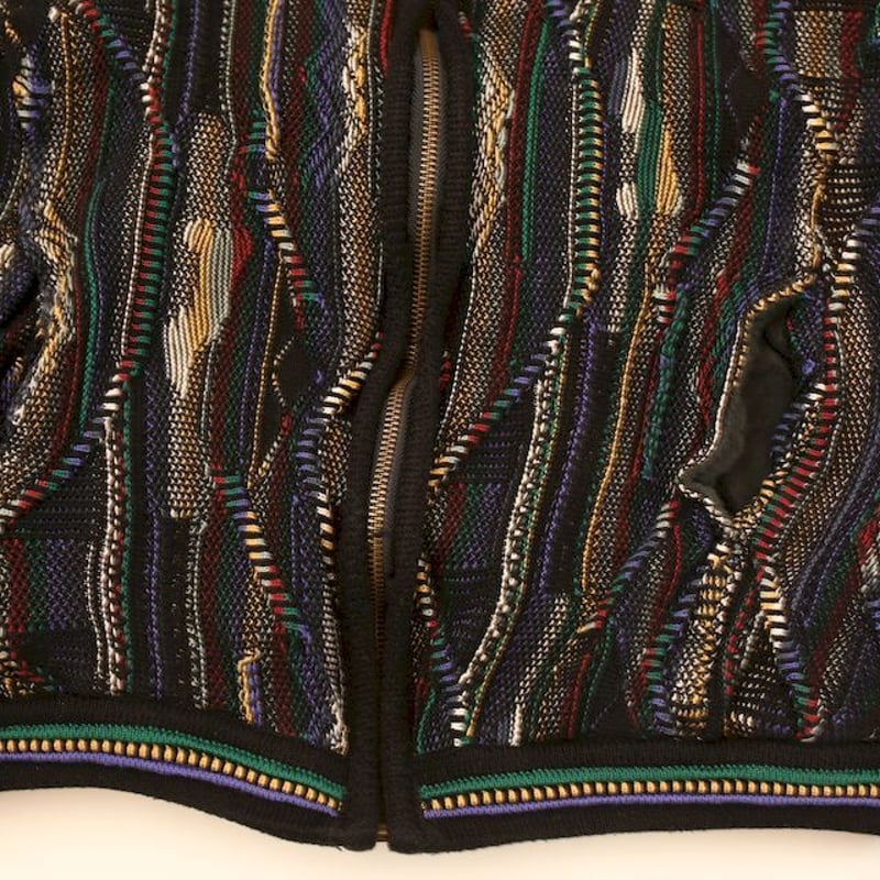 クージー風 ニットブルゾン 3D Knit Blouson# | Blue