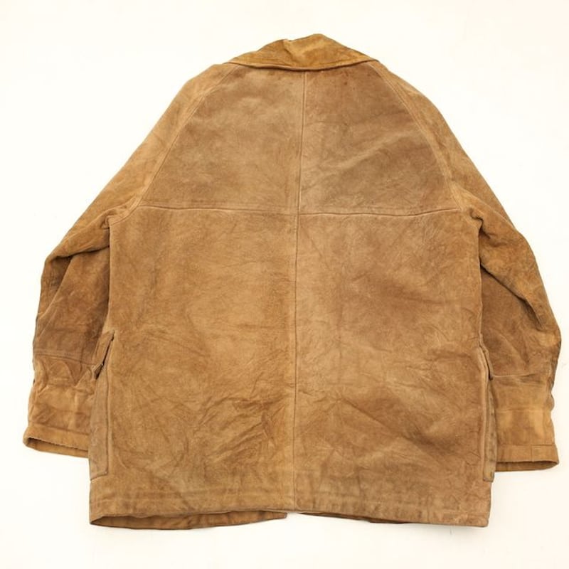 ☆ユーロ古着☆【ファイヤーマンジャケット 本革 スエード】メンズ2XL スウェードレザー ファイヤーマンジャケット イタリア製 Suede