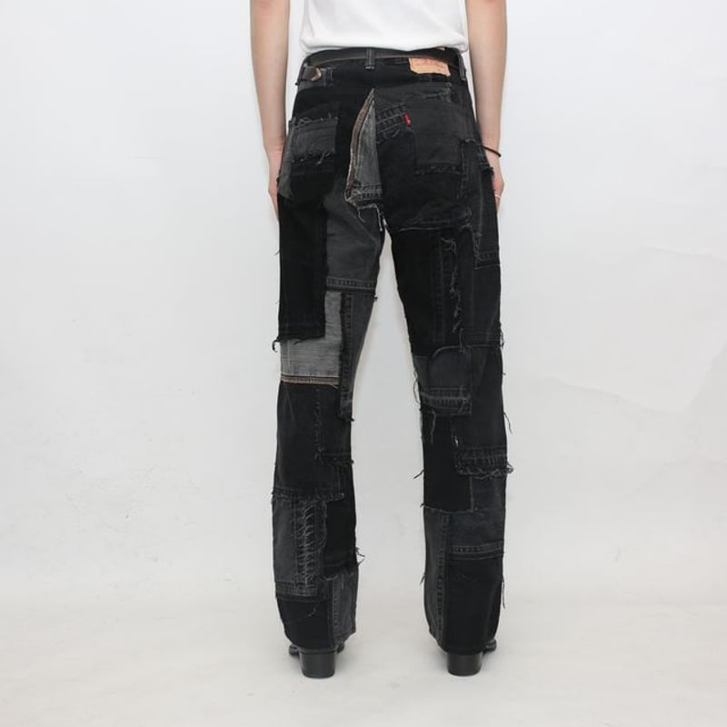 リーバイス パッチワーク リメイク ブラックデニムパンツ Levi's