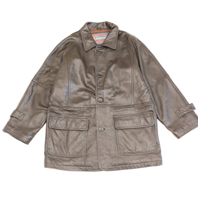 レザー ハーフ カーコート Vintage Leather Car Coat | Blue