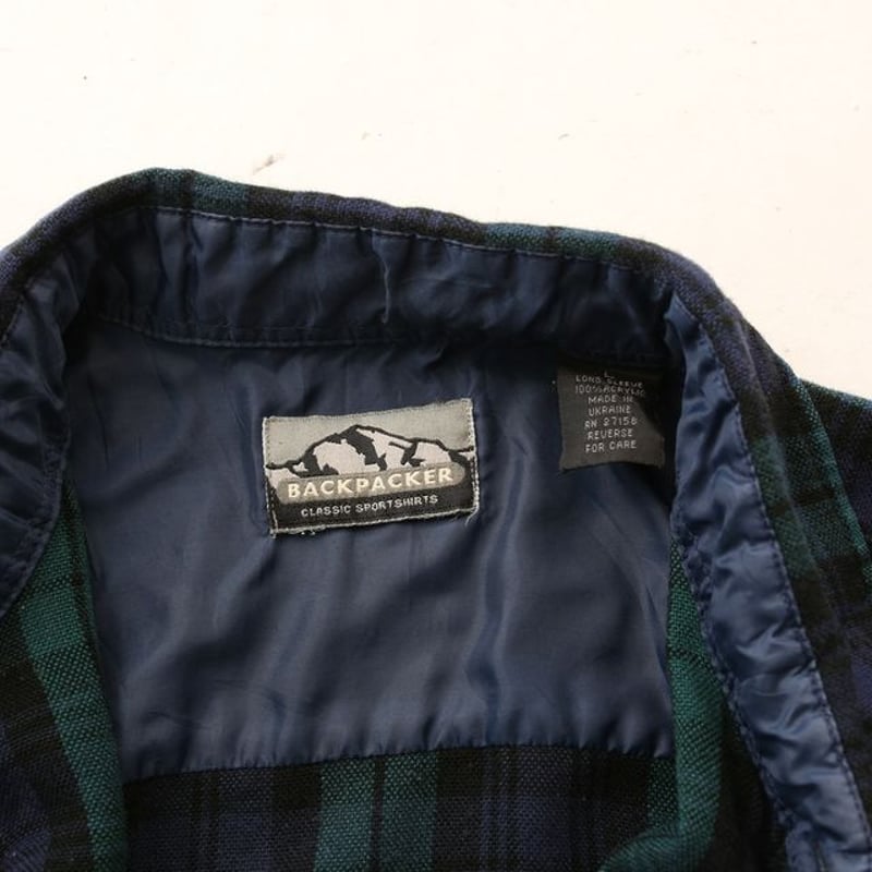 アクリル チェックシャツ Plaid Acryl L/S Shirt# | Blue