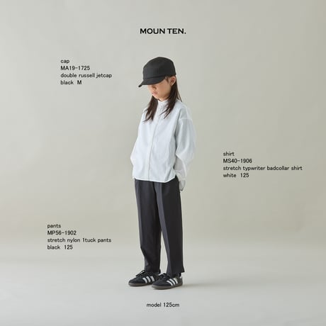 stretch typewriter bandcollar shirt[MS40-1906a]/ moun.ten(マウンテン)