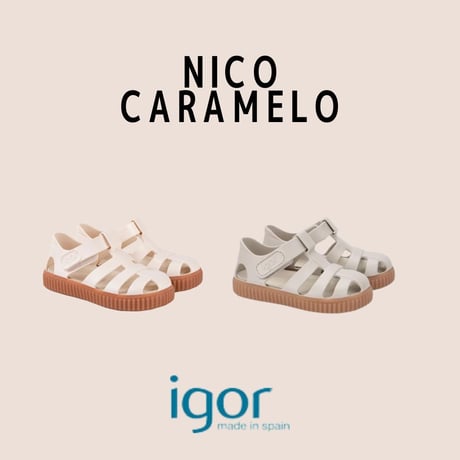 【2026入荷分】NICO CARAMELO ニコキャラメル 100 SAND(ARENA) (SIZE20-29)/ (igorイゴール)