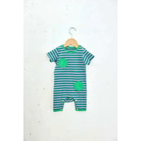 Dots baby body(green border) [KK261107-4]/ KOQUeLiKO(コキュリコ)