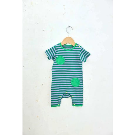 Dots baby body(green border) [KK261107-4]/ KOQUeLiKO(コキュリコ)