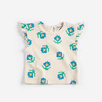 ラッフルTシャツ Pixel Flowers all over ruffled top(18M/24M)/ bobochoses(ボボショーズ)