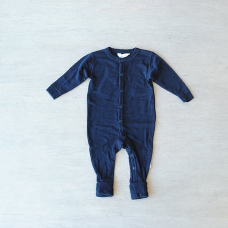 カバーオール MERINO WOOL(Jumpsuit 2in1 foot) Navy 26AW/joha(ﾖﾊ)