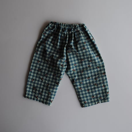 チェック＆刺繍パンツ[pal0416] ミント/ &pal(アンドパル)