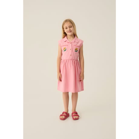 ワンピース Flowers Pink Dress(3Y,4Y,5/6Y,7/8Y)/The Campamento(カンパメント)