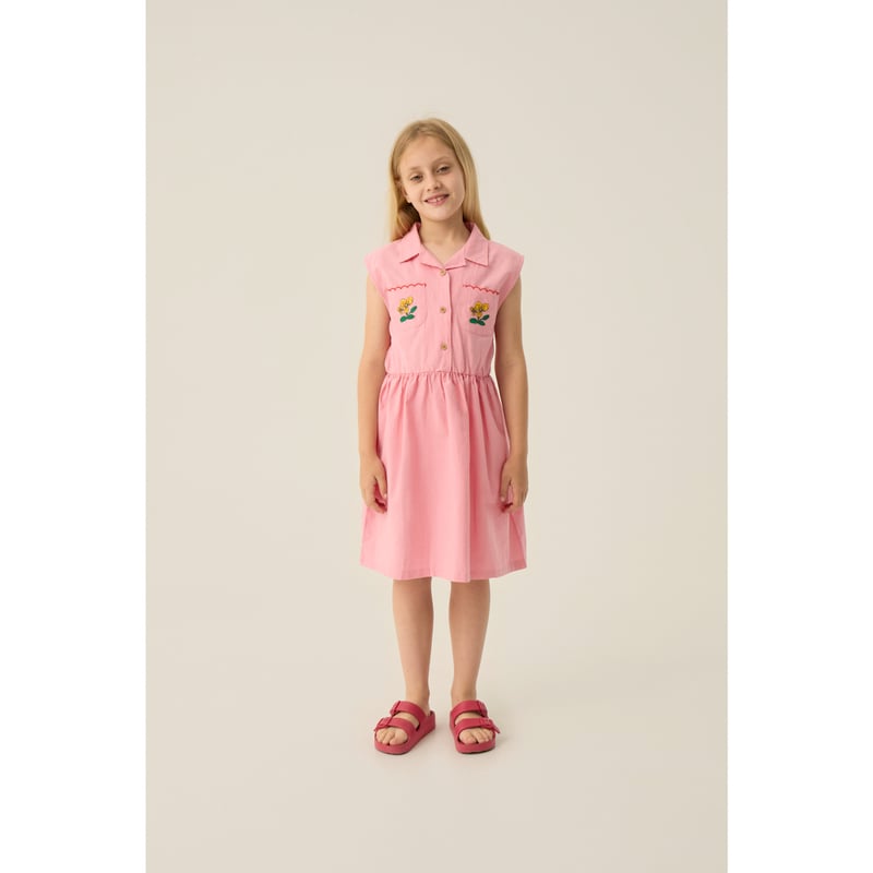 ワンピース Flowers Pink Dress(3Y,4Y,5/6Y,7/8Y)/The C
