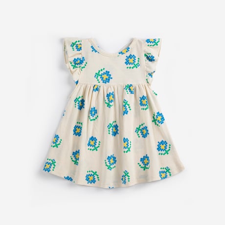 ワンピース Pixel Flowers all over ruffled dress(18M/24M)/ bobochoses(ボボショーズ)
