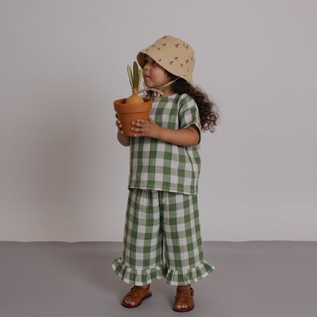 Tシャツ Dill Gingham Boxy T-Shirt /organiczoo(ｵｰｶﾞﾆｯｸｽﾞｰ)