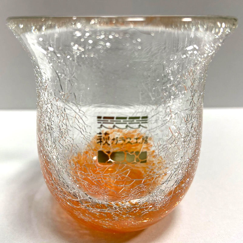 萩ガラス 淵あり強化ガラス製コップ（内ヒビ貫入ガラス） | 元気のさと 