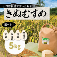 販売開始【2025年（令和7年）】　あいお(秋穂)で育ったお米　きぬむすめ　玄米・1分づき米・白米・無洗米　5Kg 　ご注文後に精米し、鮮度の高いお米を配送 します。