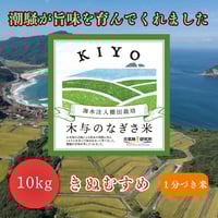販売開始 【2024年（令和６年）産】　木与のなぎさ米　きぬむすめ　 １分づき米　10Kg 　ご注文後に精米し、鮮度の高いお米を配送 します。