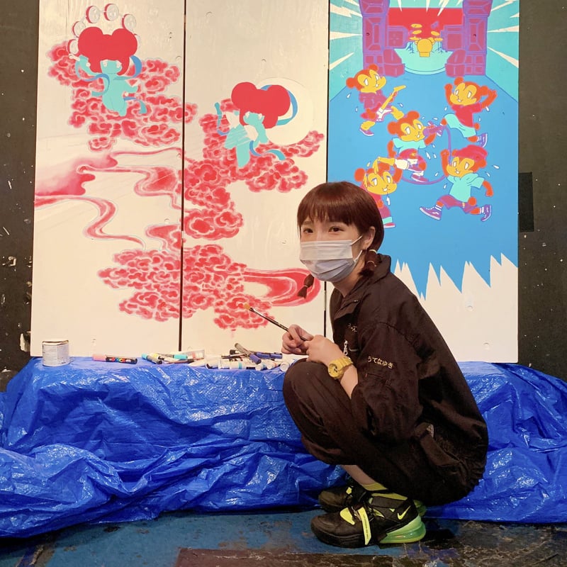 難波ベアーズ】「風神・雷神」シルクスクリーンポスター（A2）【#画熊